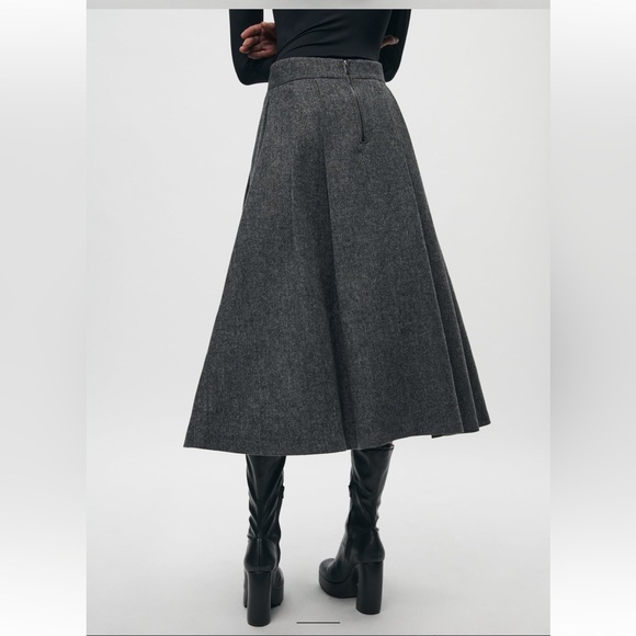 ZARA WOOL BLEND MIDI SKIRT ZW COLLECTION - Picture 12 of 16